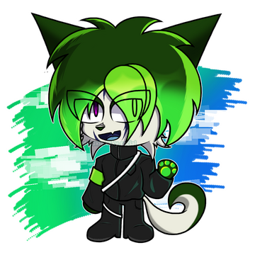 Kryan Rakim, the stray courier, waving at the user with a smile.